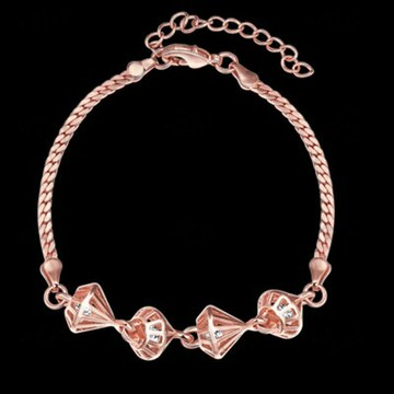 現貨+預購 玫瑰金手鍊純銀鑲鑽手環-縷空創意鑽石母親節生日情人節禮物女飾品2色73bs14【獨家進口】【米蘭精品】