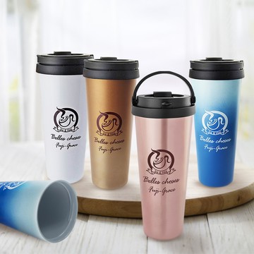 【FUJI-GRACE富士雅麗】陶瓷噴層手提保溫杯600ml 咖啡杯 飲料杯