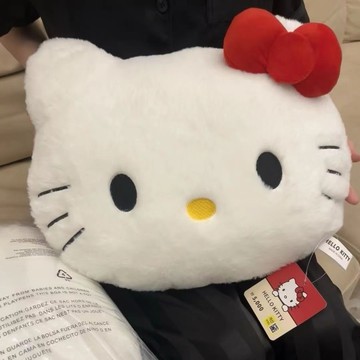 💕 kitty抱枕 沙發抱枕 可愛靠枕 可愛枕頭 抱枕 可愛貓頭毛絨抱枕 沙發床頭靠墊 車載靠枕 午睡枕頭 生日禮物