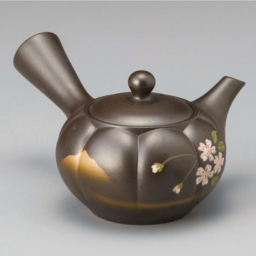 現貨 日本製 常滑燒 福仙黑泥菊櫻花 陶瓷茶壺 日式茶壺 泡茶 茶壺 泡茶壺 日式茶壺 朱泥 陶壺 紫砂壺 日本進口