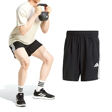 Adidas TR-ES 3S WV SH 男款 黑色 7吋 口袋拉鏈 運動 短褲 JC7718