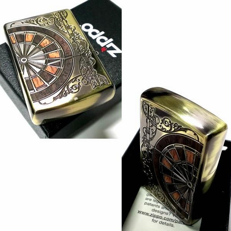 zippo☆両面☆アンティーク ダーツ S☆ウッド\u0026アラベスク☆ジッポ ライター