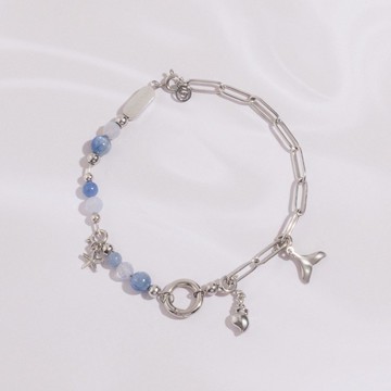 CONNY 海洋聯名 | 藍晶石 藍紋瑪瑙 藍東陵 | 天然水晶手鍊