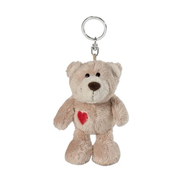 (預購)  玩偶吊飾 NICI吊飾鑰匙圈-愛心熊熊 棕色 10cm (JN1470)