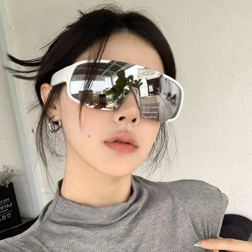 戶外登山運動水銀色騎行防風護目徒步太陽眼鏡男女款大框顯瘦墨鏡