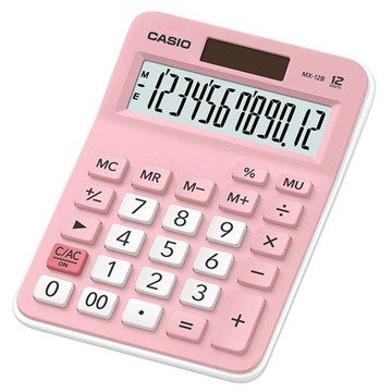CASIO 【2021十二月新色上市】 12位數雙電源設計計算機粉嫩新色-寶寶粉(MX-12B-PK)
