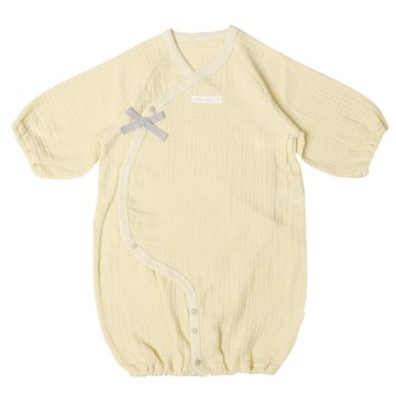 akachan honpo - 長袖連身衣-蓬鬆穆斯林綿紗-奶油色 (50~70cm)