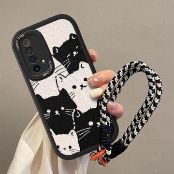 適用真我x50手機殼realme真我x50m新款oppox50全包RMX2051防摔realmex50硅膠真我x50m軟殼男女潮貓咪帶掛繩