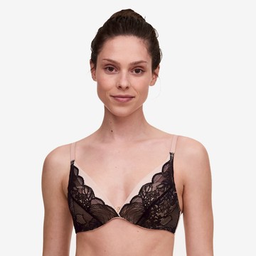 【Chantelle】Midnight Flowers_集中托高內衣_B-D(12N20_011黑色)