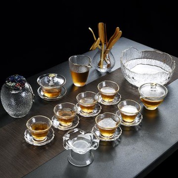 舊望格玻璃茶具套裝功夫茶杯辦公透明簡約耐高溫喝茶泡茶壺家用
