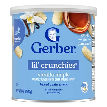 Gerber, 嬰兒零食，Lil' Crunchies，烘焙穀物零食，8 個月以上，香草楓糖，1.48 盎司（42 克）
