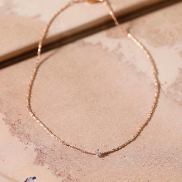 迷你鋯石手鍊 PG 無鎳迷你貼合式手鍊 輕鬆佩戴 鋯石手鍊 玫瑰金色