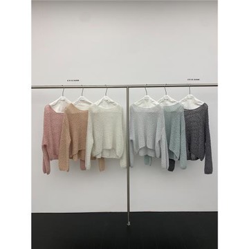 DT CLASSIC廣州UUS慵懶風鏤空長袖針織衫上衣女裝秋季馬海毛5801