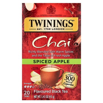 Twinings, 調味紅茶，印度茶，香辛蘋果，20 茶包，1.41 盎司（40 克）