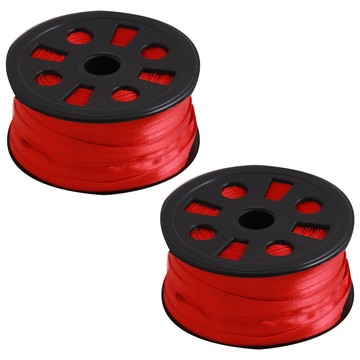 6mm緞帶  紅色  2個  90m