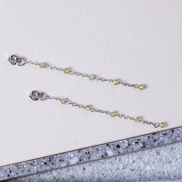 橄欖石925純銀波西米亞耳釦配件