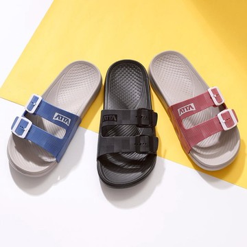 2入組｜雙帶足弓均壓拖鞋-桃紅/藍/黑