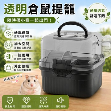 倉鼠透明籠 小動物透氣籠 多功能手提籠 鼠類外出籠 黃金鼠攜帶籠 蜜袋鼯移動籠 倉鼠外帶用具 透氣觀賞籠 小型寵物提籠