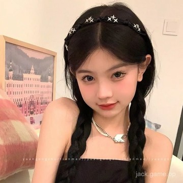 韓國複古星星髮箍女2023年新款壓髮洗臉頭箍高顱頂高級感緞麵頭飾