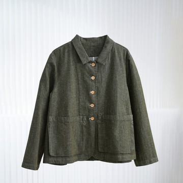 文藝感口袋工裝外套156952