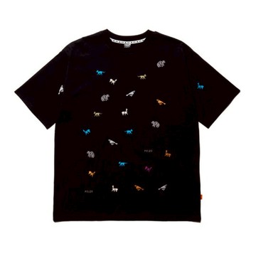 日本限定 POLER PRM WASH EMB TEE-ANIMAL 日式仿水洗電繡TEE / 動物*黑色