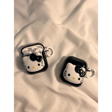 創意黑暗風立體kt貓適用AirPods4保護套2代蘋果無線藍牙耳機殼pro2Pro3硅膠軟殼女卡通可愛AirPods3防摔盒5代