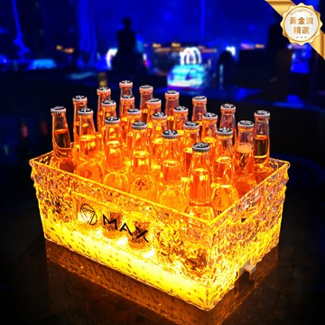 【發光充電】LED冰桶 啤酒桶 香檳桶 冰粒桶 冰紋亞克力 24支容量 無線便攜 派對酒吧KTV 聚會慶典必備