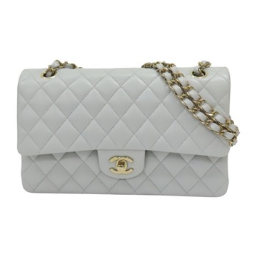 CHANEL 香奈兒 淺灰色 菱格紋 羊皮 COCO 25 肩背包 AO1112 【二手名牌BRAND OFF】