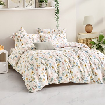 J-bedtime 床寢時光 台灣製 頂級絲柔棉加大床包枕套組 S6839LHP0  春天花卉  加大