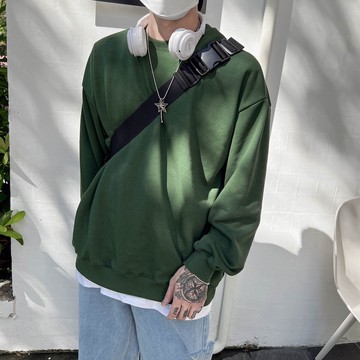 【AMERO】男女款 長袖素面大學T 寬鬆版型 情侶裝