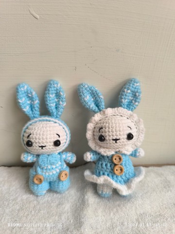 手作鉤針兔子一對
