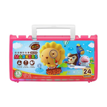 SIMBALION 雄獅 BLM 透明盒彩色筆 粉紅  24色  1盒