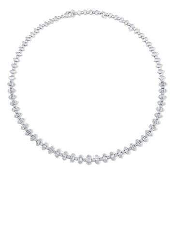 Sara Weinstock - 18kt white gold Taj baguette diamond vertical choker - women - 18kt White Gold/Diamond - One Size - Silver