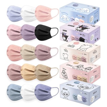 【ONEDER】迪士尼口罩 三麗鷗口罩(30入) 小熊維尼 酷洛米 史迪奇