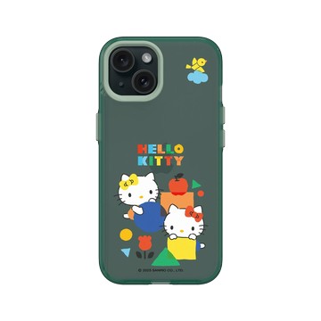 iPhone 15 Clear 憂墨綠 - 三麗鷗-Hello Kitty - 堆積木時間