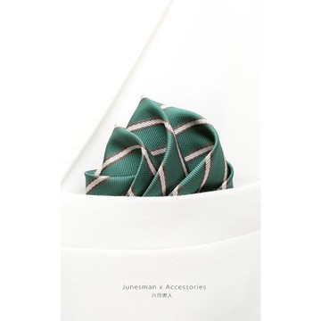 霧霾綠！六月男人 手工制 西服胸口袋巾男士西裝小方巾 禮盒裝