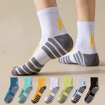 【運動襪 足弓襪 減震 】吸濕排汗 籃球襪 中長襪 籃球襪 止滑 專業運動系列 加壓 撞色 素色 台灣出貨 台灣賣家