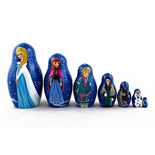 Matryoshka Russian Nesting Doll Babushka Beautiful Cartoon Characters Froze