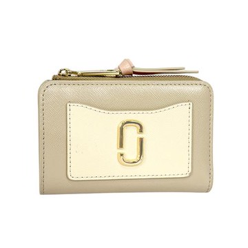 MARC JACOBS The Utility Snapshot 撞色防刮皮革暗釦二折短夾(卡其色)