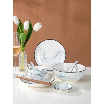 碗碟套裝2-10人家用北歐餐具宿舍學生情侶喬遷入宅碗盤子組合碗筷