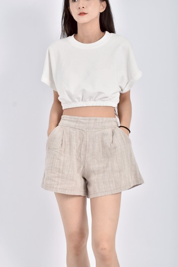 (S) mustard seed韓牌高腰鬆緊腰棕色短褲