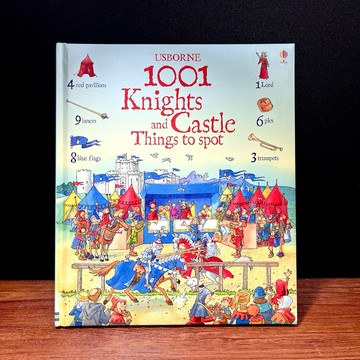 ◤絕版 英國Usborne遊戲書《1001 Knights and Castle Things to Spot》英語繪本