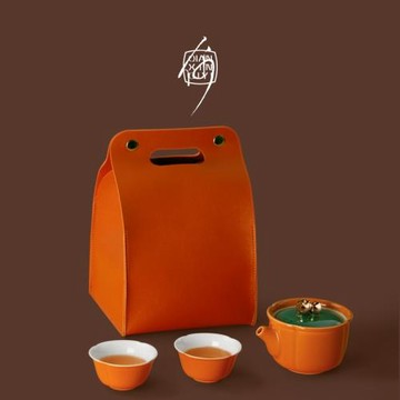 第二集繁花似錦旅行茶具一壺兩杯柿柿如意戶外便攜式快客杯伴手禮