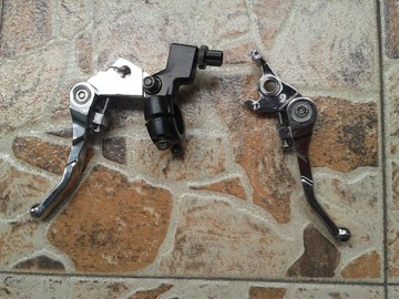 CQR越野摩托車改裝鋁合金左右把手 離合剎車把 白菜防摔折疊把手