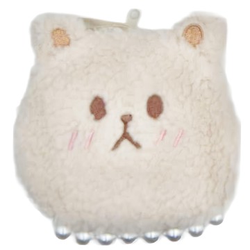 MYUMYUMYU 小熊珊瑚絨購物袋  小熊 膚色  1個