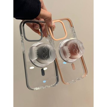 適用蘋果16ProMax手機殼透明新款iPhone16夾心鯛魚燒磁吸支架15promax立體13少女款12軟15pro小眾創意保護套