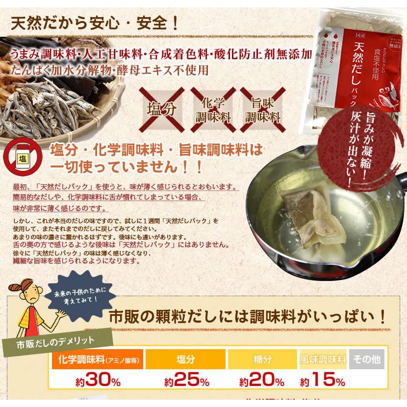 無添加・国産天然だしパック (10ｇ×25袋)×6袋  送料無料 食塩 酵母エキス未使用　離乳食　減塩