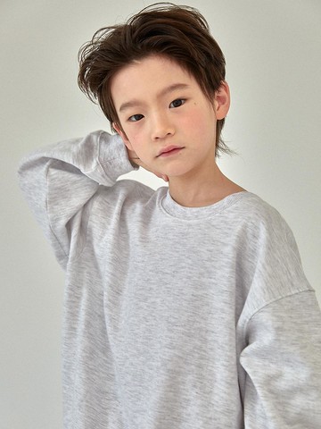 Classic Cotton-Polyester Overfit Training Sweatshirt [Beige Melange] (S-MOM)