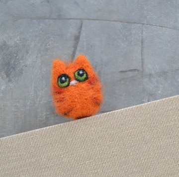 紅貓書籤 針氈羊毛定製書簽 可愛貓咪愛好者禮物