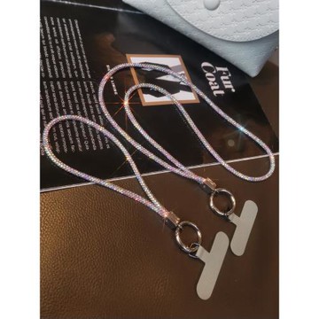 手機掛繩長短手腕款女款水鉆掛鏈夾片式高端奢華滿鉆掛飾多彩時尚掛件手腕長款掛脖帶子防丟吊繩短款鏈條吊牌